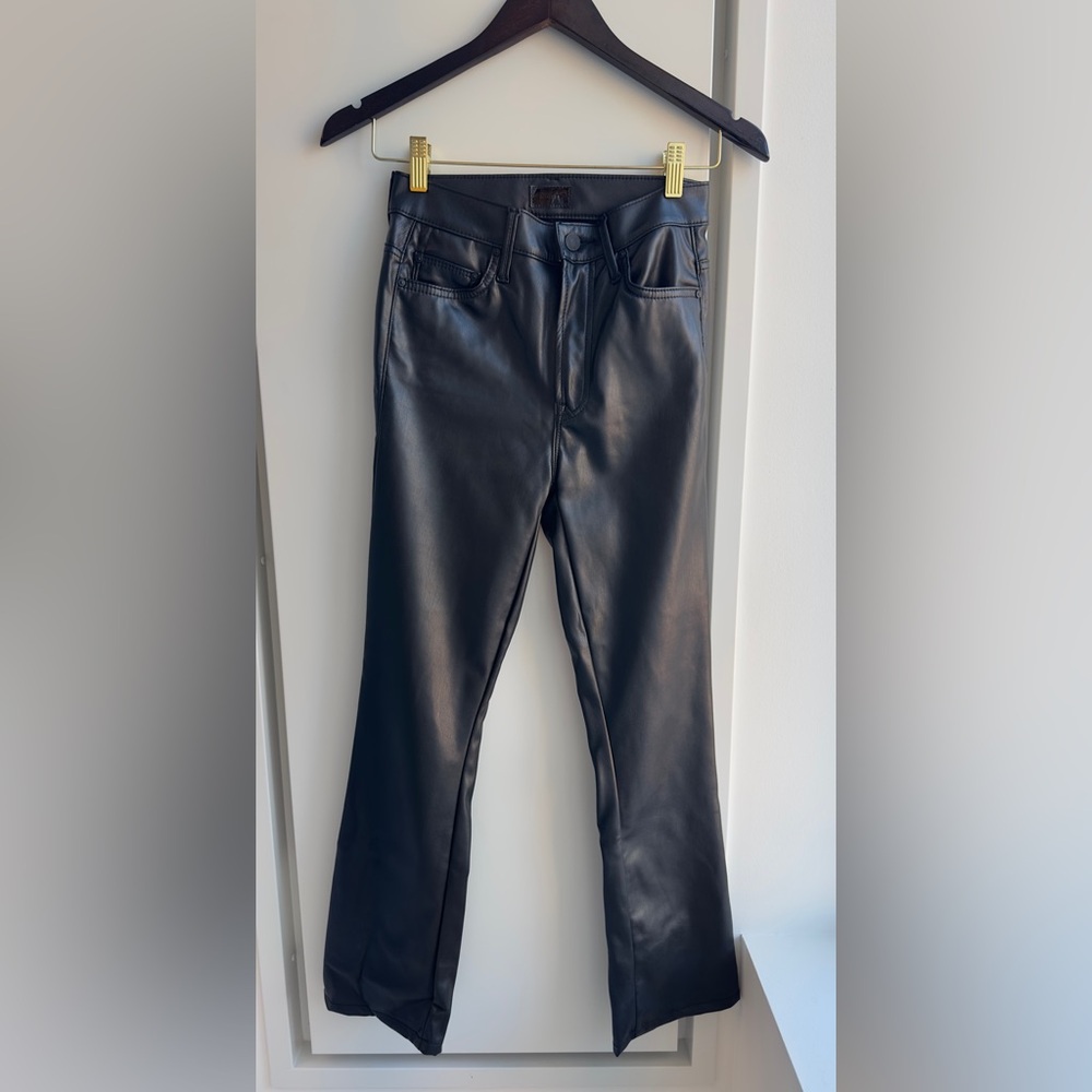 Mother - Black Faux Leather Pants